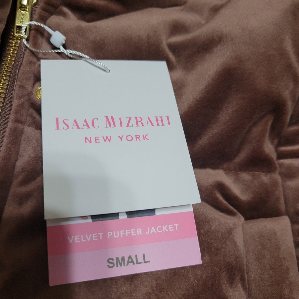Velvet Puffer Jacket Isaac Mizrahi Small Large - Picture 5 of 16